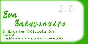 eva balazsovits business card